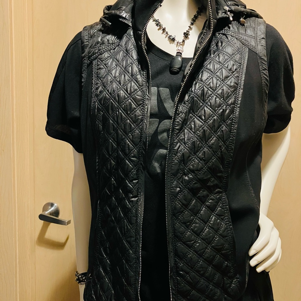 White House Black Market Quilted Black Vest
